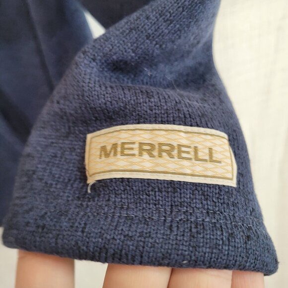 Merrell Sweater Womens XL Blue Pullover Button Collar Pockets Activewear Preppy - Picture 10 of 11